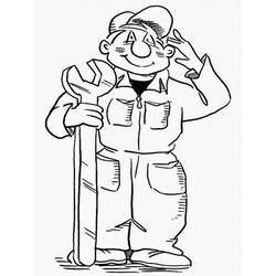 Dibujo para colorear: Mecánico (Carreras y Profesiones) #101794 - Dibujos para Colorear e Imprimir Gratis