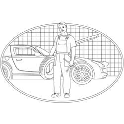 Dibujo para colorear: Mecánico (Carreras y Profesiones) #205748 - Dibujos para Colorear e Imprimir Gratis