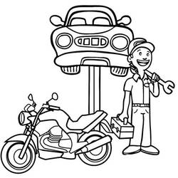 Dibujo para colorear: Mecánico (Carreras y Profesiones) #205749 - Dibujos para Colorear e Imprimir Gratis