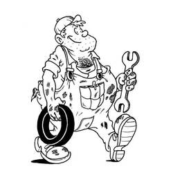 Dibujo para colorear: Mecánico (Carreras y Profesiones) #205751 - Dibujos para Colorear e Imprimir Gratis