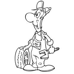 Dibujo para colorear: Mecánico (Carreras y Profesiones) #205754 - Dibujos para Colorear e Imprimir Gratis