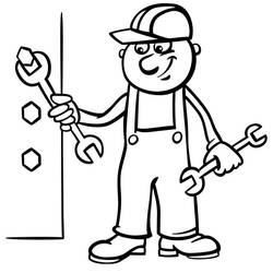 Dibujo para colorear: Mecánico (Carreras y Profesiones) #205757 - Dibujos para Colorear e Imprimir Gratis