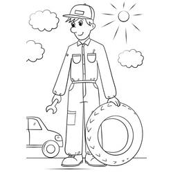 Dibujo para colorear: Mecánico (Carreras y Profesiones) #205758 - Dibujos para Colorear e Imprimir Gratis