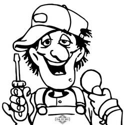 Dibujo para colorear: Mecánico (Carreras y Profesiones) #205759 - Dibujos para Colorear e Imprimir Gratis
