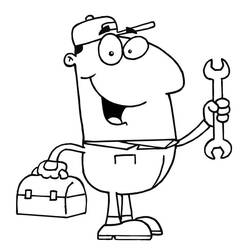 Dibujo para colorear: Mecánico (Carreras y Profesiones) #205763 - Dibujos para Colorear e Imprimir Gratis