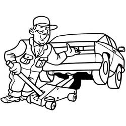 Dibujo para colorear: Mecánico (Carreras y Profesiones) #205764 - Dibujos para Colorear e Imprimir Gratis