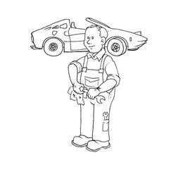 Dibujo para colorear: Mecánico (Carreras y Profesiones) #205765 - Dibujos para Colorear e Imprimir Gratis