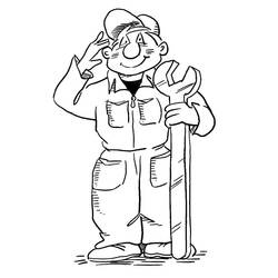 Dibujo para colorear: Mecánico (Carreras y Profesiones) #205766 - Dibujos para Colorear e Imprimir Gratis