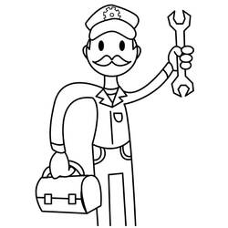 Dibujo para colorear: Mecánico (Carreras y Profesiones) #205768 - Dibujos para Colorear e Imprimir Gratis
