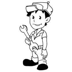Dibujo para colorear: Mecánico (Carreras y Profesiones) #205769 - Dibujos para Colorear e Imprimir Gratis