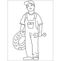 Dibujo para colorear: Mecánico (Carreras y Profesiones) #205771 - Dibujos para Colorear e Imprimir Gratis