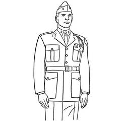 Dibujo para colorear: Militar (Carreras y Profesiones) #102110 - Dibujos para Colorear e Imprimir Gratis