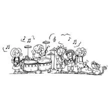 Dibujo para colorear: Músico (Carreras y Profesiones) #102532 - Dibujos para Colorear e Imprimir Gratis