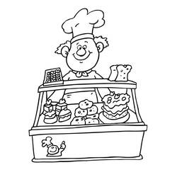Dibujo para colorear: Panadero (Carreras y Profesiones) #89854 - Dibujos para Colorear e Imprimir Gratis