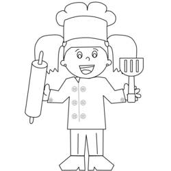 Dibujo para colorear: Panadero (Carreras y Profesiones) #89868 - Dibujos para Colorear e Imprimir Gratis