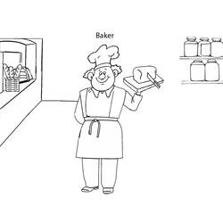 Dibujo para colorear: Panadero (Carreras y Profesiones) #89932 - Dibujos para Colorear e Imprimir Gratis