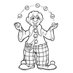 Dibujo para colorear: Payaso (Carreras y Profesiones) #90893 - Dibujos para Colorear e Imprimir Gratis