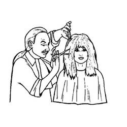 Dibujo para colorear: Peluquero (Carreras y Profesiones) #91244 - Dibujos para Colorear e Imprimir Gratis