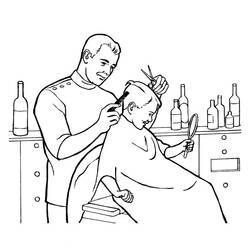 Dibujo para colorear: Peluquero (Carreras y Profesiones) #91256 - Dibujos para Colorear e Imprimir Gratis