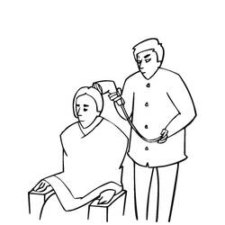 Dibujo para colorear: Peluquero (Carreras y Profesiones) #91340 - Dibujos para Colorear e Imprimir Gratis