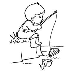 Dibujos para colorear: Pescador - Dibujos para Colorear e Imprimir Gratis