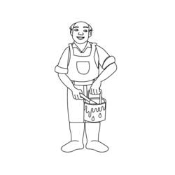 Dibujo para colorear: Pintor (Carreras y Profesiones) #104462 - Dibujos para Colorear e Imprimir Gratis