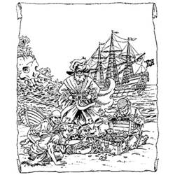 Dibujo para colorear: Pirata (Carreras y Profesiones) #105115 - Dibujos para Colorear e Imprimir Gratis