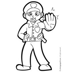 Dibujo para colorear: Policía (Carreras y Profesiones) #105353 - Dibujos para Colorear e Imprimir Gratis