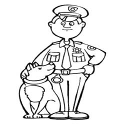 Dibujo para colorear: Policía (Carreras y Profesiones) #105356 - Dibujos para Colorear e Imprimir Gratis