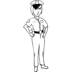 Dibujo para colorear: Policía (Carreras y Profesiones) #105363 - Dibujos para Colorear e Imprimir Gratis