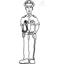 Dibujo para colorear: Policía (Carreras y Profesiones) #105364 - Dibujos para Colorear e Imprimir Gratis