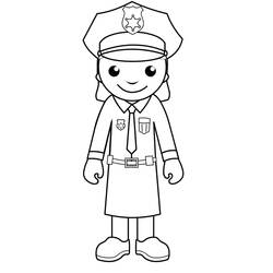 Dibujo para colorear: Policía (Carreras y Profesiones) #105373 - Dibujos para Colorear e Imprimir Gratis