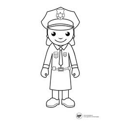 Dibujo para colorear: Policía (Carreras y Profesiones) #105392 - Dibujos para Colorear e Imprimir Gratis