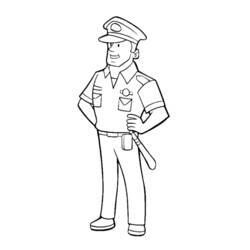 Dibujo para colorear: Policía (Carreras y Profesiones) #105397 - Dibujos para Colorear e Imprimir Gratis