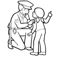 Dibujo para colorear: Policía (Carreras y Profesiones) #105410 - Dibujos para Colorear e Imprimir Gratis