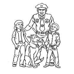 Dibujo para colorear: Policía (Carreras y Profesiones) #105411 - Dibujos para Colorear e Imprimir Gratis