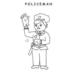 Dibujo para colorear: Policía (Carreras y Profesiones) #105429 - Dibujos para Colorear e Imprimir Gratis