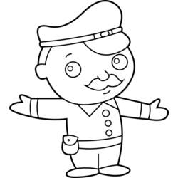 Dibujo para colorear: Policía (Carreras y Profesiones) #105439 - Dibujos para Colorear e Imprimir Gratis