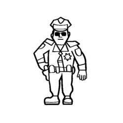 Dibujo para colorear: Policía (Carreras y Profesiones) #105442 - Dibujos para Colorear e Imprimir Gratis