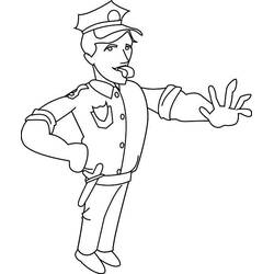 Dibujo para colorear: Policía (Carreras y Profesiones) #105447 - Dibujos para Colorear e Imprimir Gratis