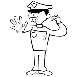 Dibujo para colorear: Policía (Carreras y Profesiones) #105459 - Dibujos para Colorear e Imprimir Gratis