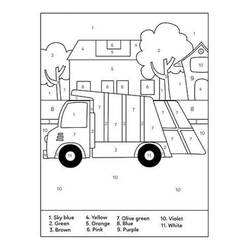 Dibujo para colorear: Camión Colorear por Números (Colorear por Números) #177942 - Dibujos para Colorear e Imprimir Gratis