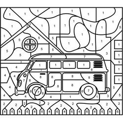 Dibujo para colorear: Camión Colorear por Números (Colorear por Números) #177949 - Dibujos para Colorear e Imprimir Gratis