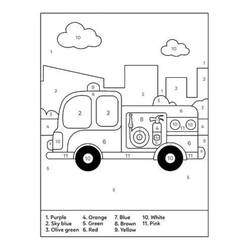 Dibujo para colorear: Camión Colorear por Números (Colorear por Números) #177951 - Dibujos para Colorear e Imprimir Gratis