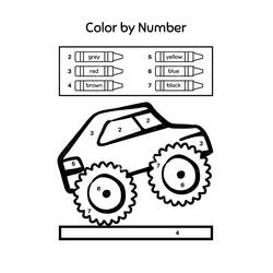 Dibujo para colorear: Camión Colorear por Números (Colorear por Números) #177953 - Dibujos para Colorear e Imprimir Gratis