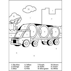 Dibujo para colorear: Camión Colorear por Números (Colorear por Números) #177954 - Dibujos para Colorear e Imprimir Gratis