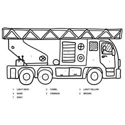 Dibujo para colorear: Camión Colorear por Números (Colorear por Números) #177955 - Dibujos para Colorear e Imprimir Gratis