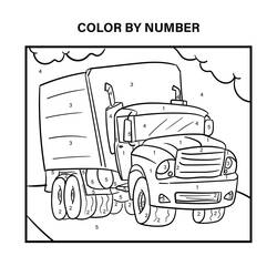 Dibujo para colorear: Camión Colorear por Números (Colorear por Números) #177956 - Dibujos para Colorear e Imprimir Gratis