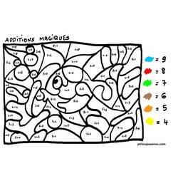 Dibujo para colorear: Colorear Mágico de Sumas (Colorear por Números) #182639 - Dibujos para Colorear e Imprimir Gratis
