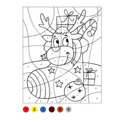 Dibujo para colorear: Coloreo Mágico de Navidad (Colorear por Números) #200727 - Dibujos para Colorear e Imprimir Gratis